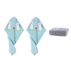 소프트 헤어 타올 SG30 2p + 세면타올 세트, 블루(헤어타올), 단일색상(세면타올), 1세트
