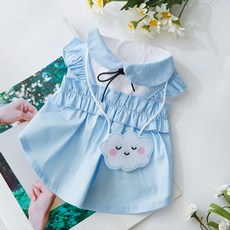 아티펫 어깨 포인트백 공주 원피스, 블루, 1개