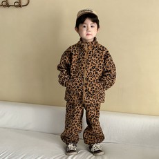 스타빈 레오파드 기모 상하복 세트