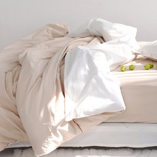 SCOHOme 生物水洗高密度純棉飯店式被套, 純米色