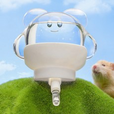 랜보어 햄스터 동글 스마일 자석 급수기, 화이트, 1개