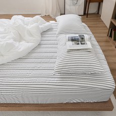 픽켄드 스트라이프 누빔 매트리스 커버