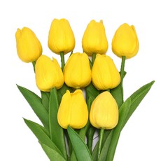 今日共感 人造鬱金香花束 9入, 黃色