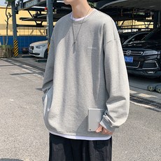 百搭假圓領男士大學T