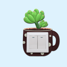 거친언니 다육 벽 커버 스위치 프레임 스티커, 커피