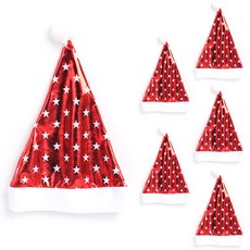 PARTYHAE 可愛紅色聖誕帽, 星星, 6個