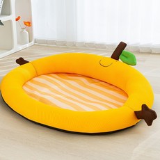 Wavy Days 寵物水果夏季透氣涼墊, 橘色, 1個