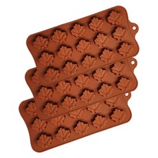 矽膠模具 紅葉 15格, 棕色的, 3個