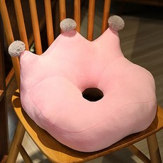 皇冠造型甜甜圈坐墊, 淺粉色