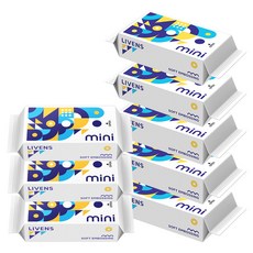 LIVENS 攜帶式超迷你口袋濕紙巾, 8個, 8張