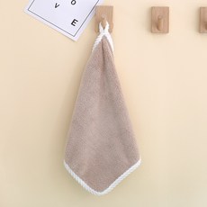 므뮤 벨벳 사각형 단색 고리 핸드타월, 벨벳 커피, 5개