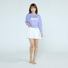 soleil 女款蝙蝠袖笑臉長袖 + 素色水上活動裙防曬衣套組