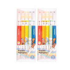 kumhong 擦擦螢光筆 5入, 2組, 混色