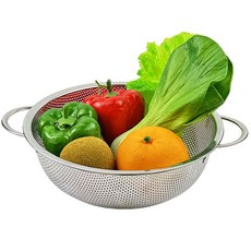 QUEEN SENSE 雙耳濾水籃, 1個, 銀色