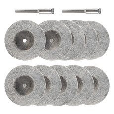 바벨롭 미니 원형 다이아 절단석 컷팅 휠 45mm 10p + 맨드렐 2p 세트, 1세트