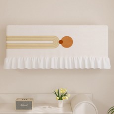 지앤와이 지오메트리 아치앤원 프릴 벽걸이 밴딩 에어컨커버, 오렌지레드