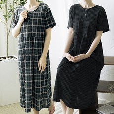 테라우드 여성용 냉감 쿨링 롱원피스 잠옷 2p