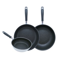 hokua 北陸 大金IH輕量級不沾鍋3件組 日本製, 銀色, 1套, 平底鍋 28cm + 炒鍋 28cm + 湯鍋 22cm