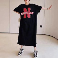 레몬소울 티럽 프린팅 반팔 원피스 빅사이즈 포함