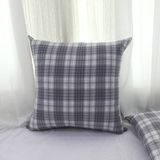 Beau Monde 30支棉紗染四季抱枕 含枕芯 常春藤格紋, 鴿子灰