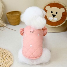 petit dog 狗狗荷葉邊鋪棉背心, 粉紅色, 1個