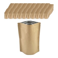 牛皮紙站立式夾鏈袋 大, 100個, 大(L), 1入