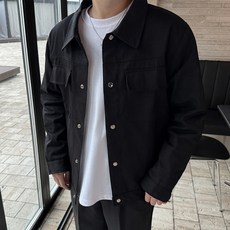 Meosidda 男款雙口袋按扣棉質卡車夾克