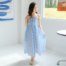 女童細肩圖騰洋裝