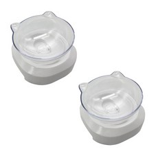 블루마토 반려동물 각도 조절 투명 그릇 1구 APP001, 2개