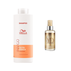 WELLA PROFESSIONAL 柔感水潤潔髮乳1000ml+奶油果亮質油 100ml JHK_576, 1套