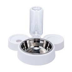 PASTEL PET 寵物熊三合一半自動餵水器, 白色的, 1個