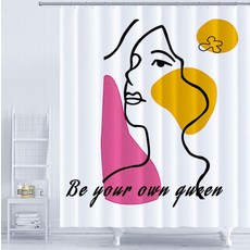 알럽홈 심플 드로잉 샤워 커튼 TYPE1 92 x 183 cm, 1개