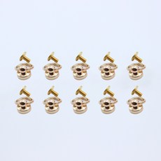 皮革工藝用和尚頭吊耳轉釦, 10個, 金子