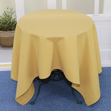 나산데코 면 테이블커버, 허니골드, 원탁용(130 x 130 cm)