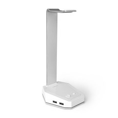 EMAKE USB集線器RGB LED耳機支架, HS LH10, 銀色