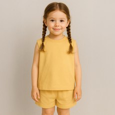 Little Rabbit 兒童透氣素色背心上下衣組