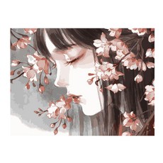 포픈 유화그리기 40 x 50 cm, 소녀옆모습, 1개