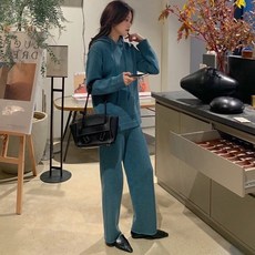 루나걸 크로플 니트후드 팬츠 상하의 세트