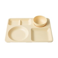 Awaken Sense 初級餐盤套組, 奶油黃, 餐盤+碗