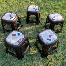 유럽풍 인테리어 사각방석의자 중 5p, 브라운