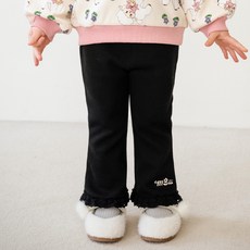 mollimelli 女童蕾絲靴型刷毛長褲