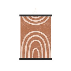 HANSUO 北歐木質掛軸 + 海報 + 無痕釘套組 01號 黑木 + 現代棕A, 黑色