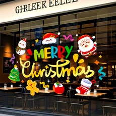 ByeolNim 聖誕節靜電窗戶裝飾貼紙, B款