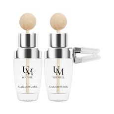 Youmell 經典車用擴香 20ml 2入 + 木棒 2入 + 冷氣出風口夾 2入 組, 1套, 水漾秘密