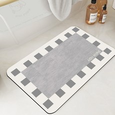 Wider Home 方形邊框防滑地墊, 灰色