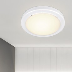 원하 EL 유백 원형 방습형 직부등 플리커프리 LED 15W, 화이트 + 주백색, 1개