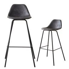 베스트리빙 스윙 가죽 바의자 2p, 다크그레이