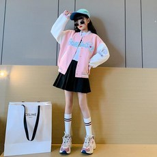 Bebemong Story 女童胸前愛心棒球外套