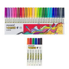 MONAMI 慕那美 彩色簽字筆 24色款+攜帶式 6入組, 混色, 1組