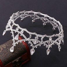 復古水晶鑽石自助婚禮皇冠 qqz525, 銀色, 1個